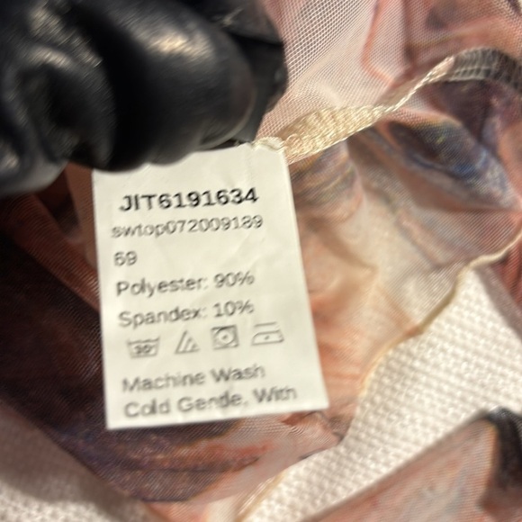 SHEIN sheer top Size S. Multi Color - Picture 4 of 4